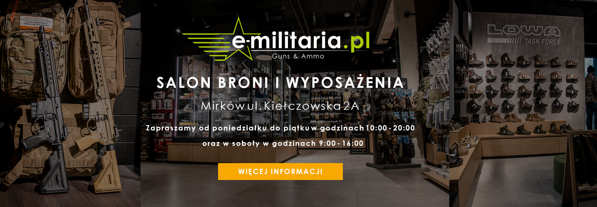 Nowy salon broni i wyposażenia - baner